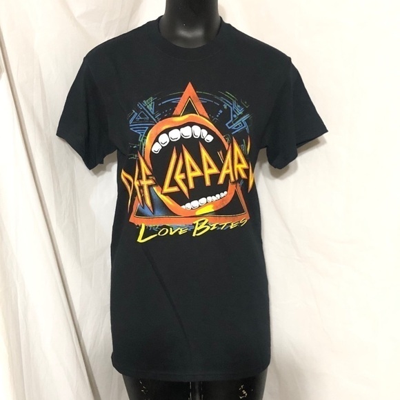 NEW Def Leppard Love bites in Black Size Small New - Picture 1 of 4